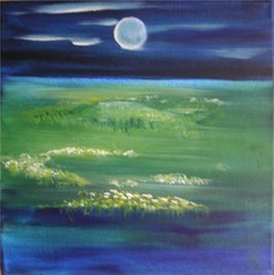 Mondschein über dem Land (30 x 30 - 75 €)